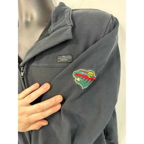 Travis Mathew Black Minnesota Wild Full Zip Long Sleeve Jacket Size Large - Picture 6 of 9
